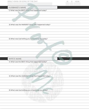 Draw your attention back to the goodness of God with your spouse daily using the Marriage Journal